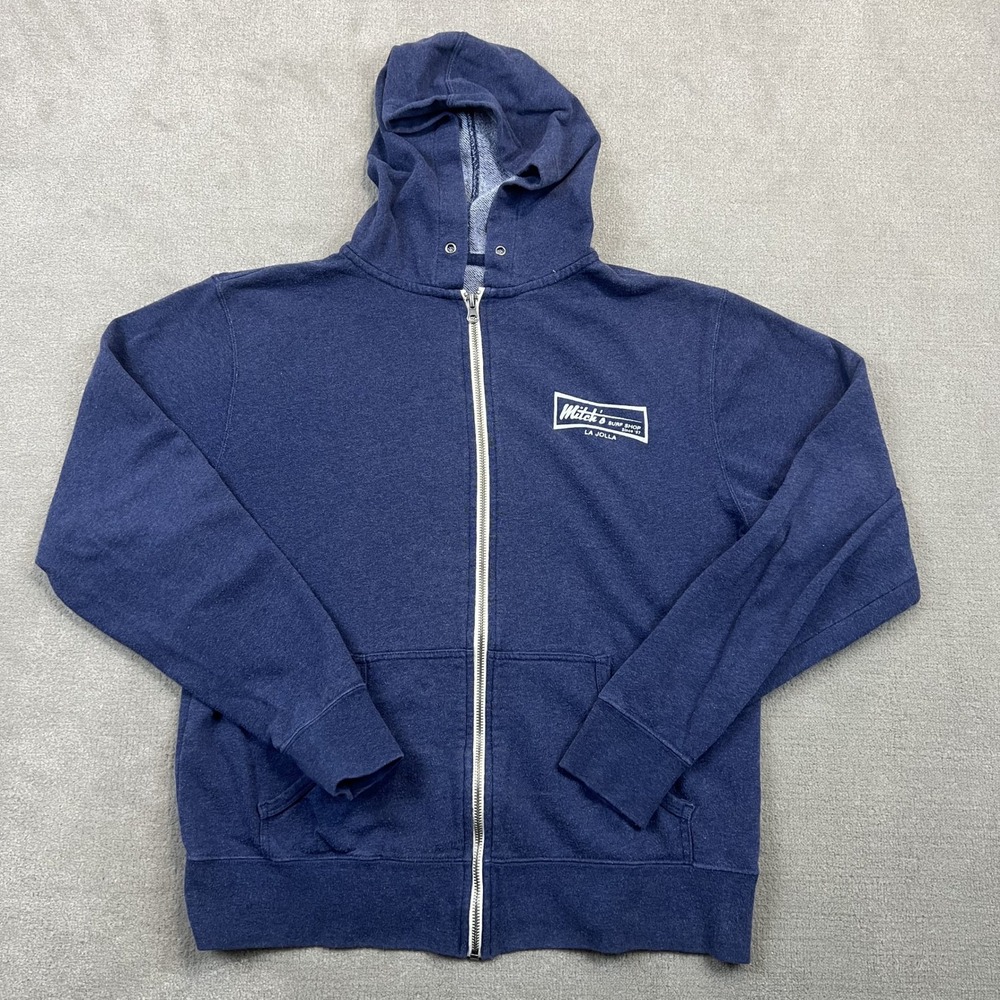 Mitch's Surf Shop Hoodie Mens Large Navy Blue Full Zip La Jolla California Surf